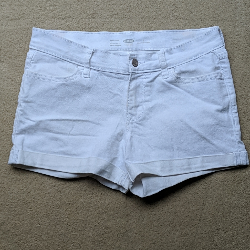 White Cuffed Shorts